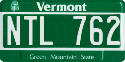 VT license plate NTL762