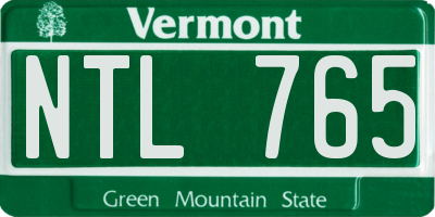 VT license plate NTL765