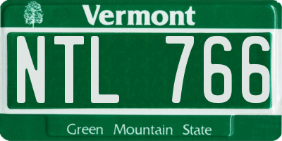 VT license plate NTL766