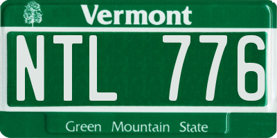 VT license plate NTL776