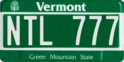 VT license plate NTL777