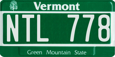 VT license plate NTL778