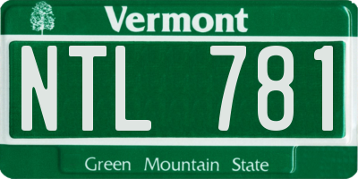 VT license plate NTL781