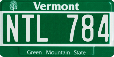 VT license plate NTL784