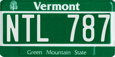 VT license plate NTL787