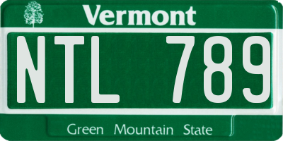 VT license plate NTL789