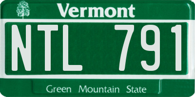 VT license plate NTL791