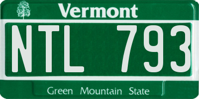 VT license plate NTL793