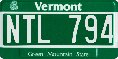 VT license plate NTL794