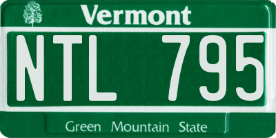 VT license plate NTL795