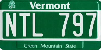 VT license plate NTL797