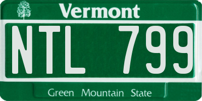VT license plate NTL799