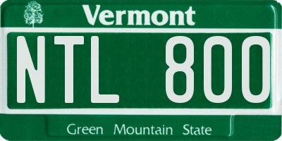 VT license plate NTL800