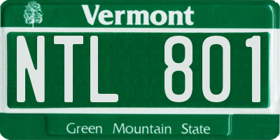 VT license plate NTL801