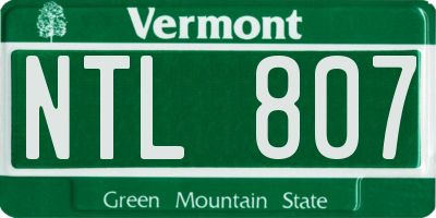 VT license plate NTL807