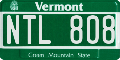 VT license plate NTL808