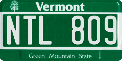 VT license plate NTL809
