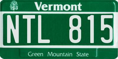 VT license plate NTL815