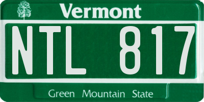 VT license plate NTL817