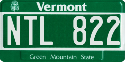VT license plate NTL822