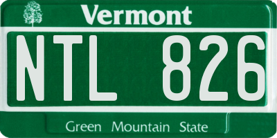 VT license plate NTL826