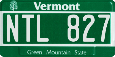 VT license plate NTL827