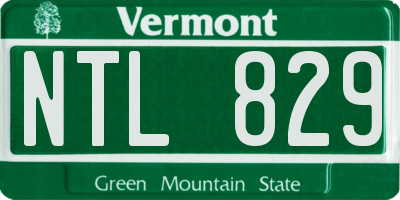 VT license plate NTL829