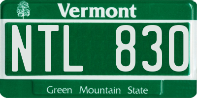 VT license plate NTL830