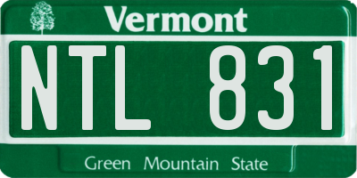 VT license plate NTL831