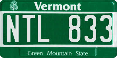 VT license plate NTL833