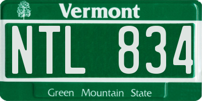 VT license plate NTL834