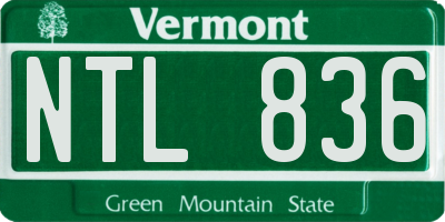 VT license plate NTL836