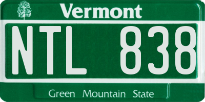 VT license plate NTL838