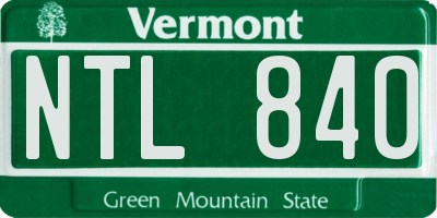 VT license plate NTL840