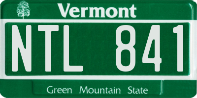 VT license plate NTL841