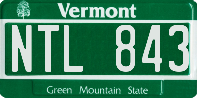 VT license plate NTL843