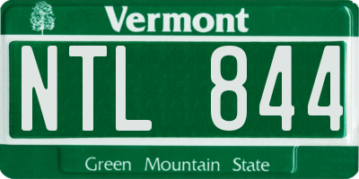 VT license plate NTL844