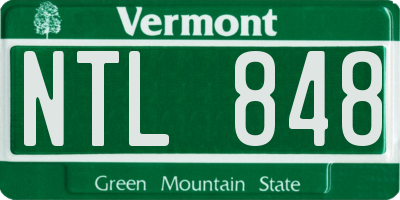 VT license plate NTL848