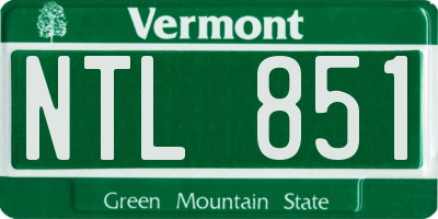 VT license plate NTL851