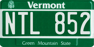 VT license plate NTL852