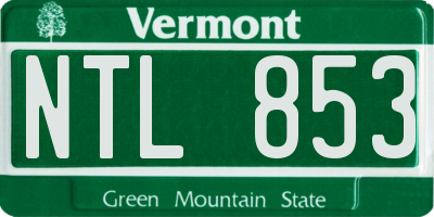 VT license plate NTL853