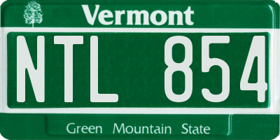 VT license plate NTL854
