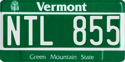 VT license plate NTL855