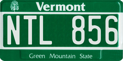 VT license plate NTL856