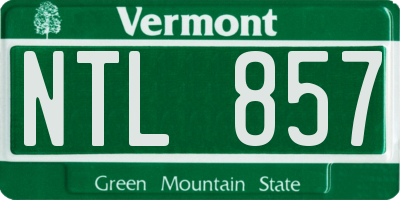 VT license plate NTL857