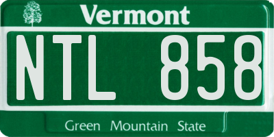 VT license plate NTL858