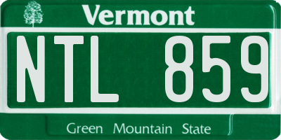 VT license plate NTL859