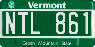 VT license plate NTL861