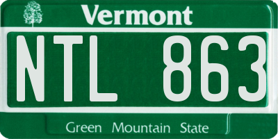 VT license plate NTL863