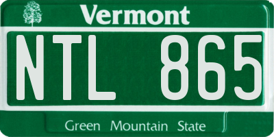 VT license plate NTL865